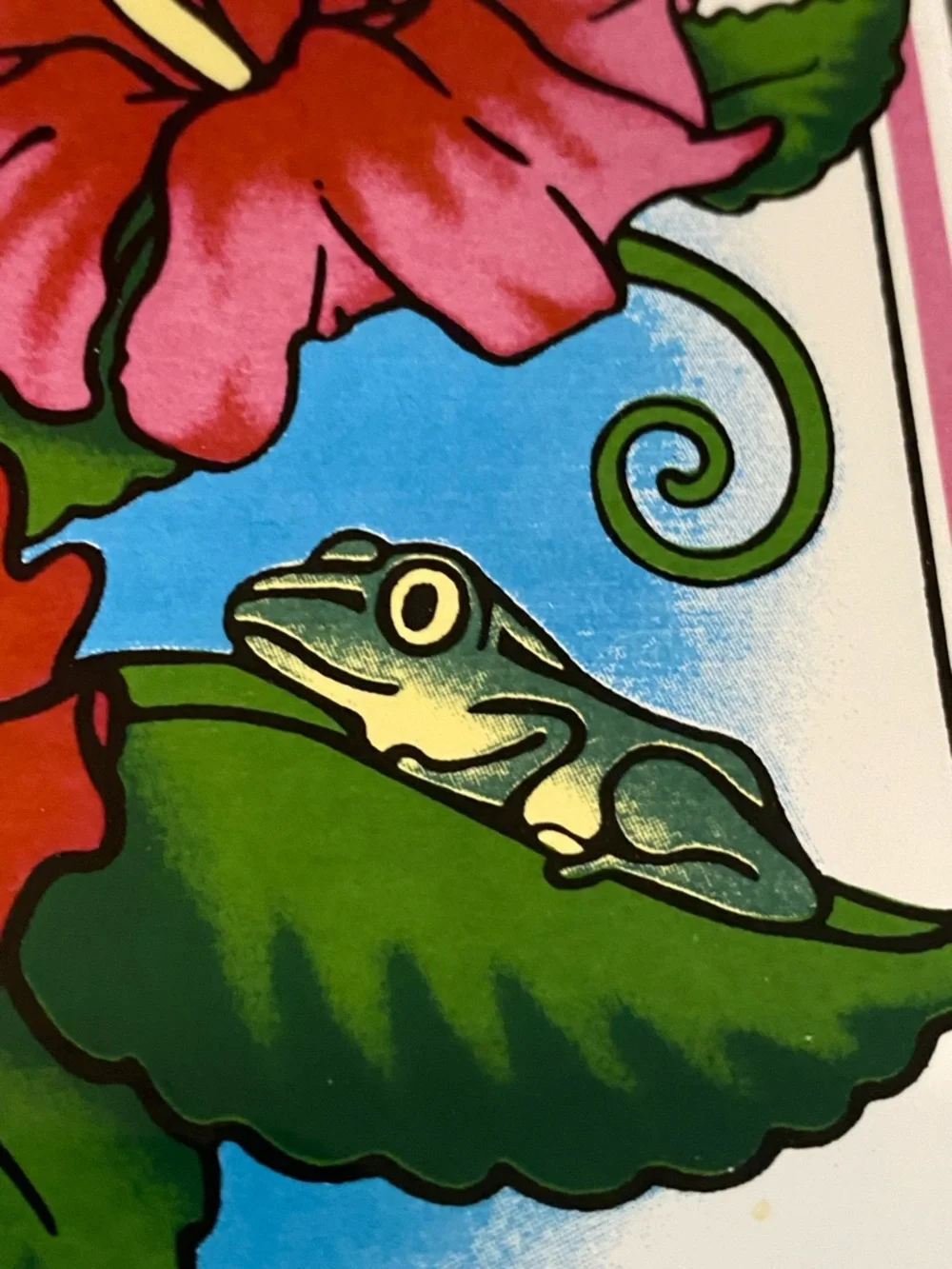 Hibiscus Frog Decorative Tile